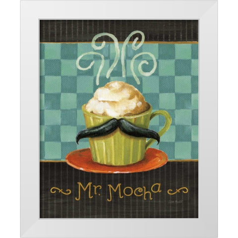 Cafe Moustache V White Modern Wood Framed Art Print by Audit, Lisa