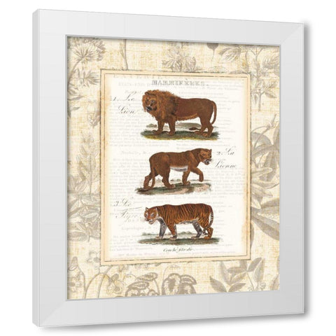 African Animals IV White Modern Wood Framed Art Print by Wild Apple Portfolio