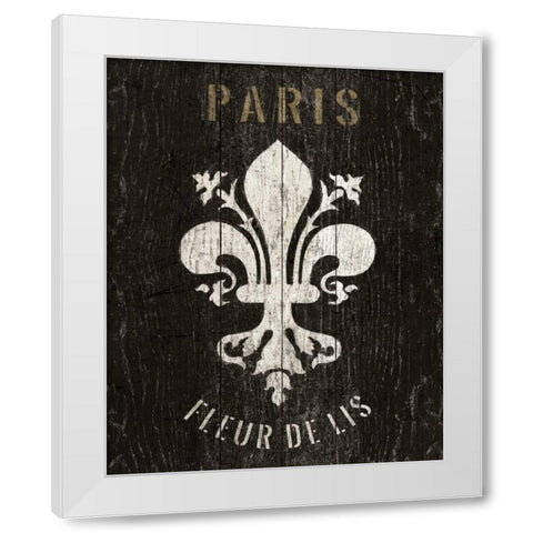 Refurbished Fleur de Lis White Modern Wood Framed Art Print by Wild Apple Portfolio