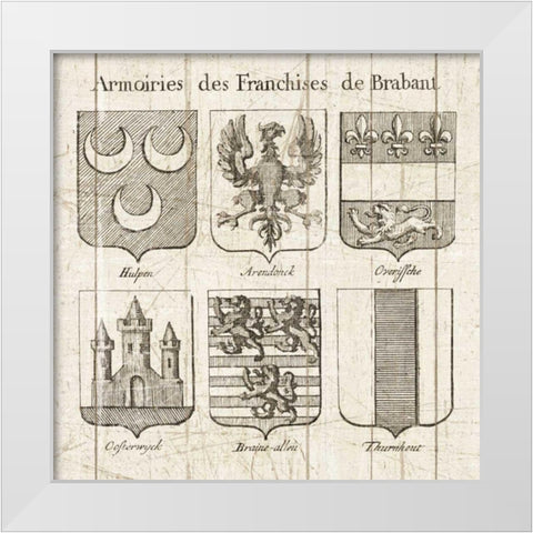 Restoration Period French Armory II White Modern Wood Framed Art Print by Wild Apple Portfolio