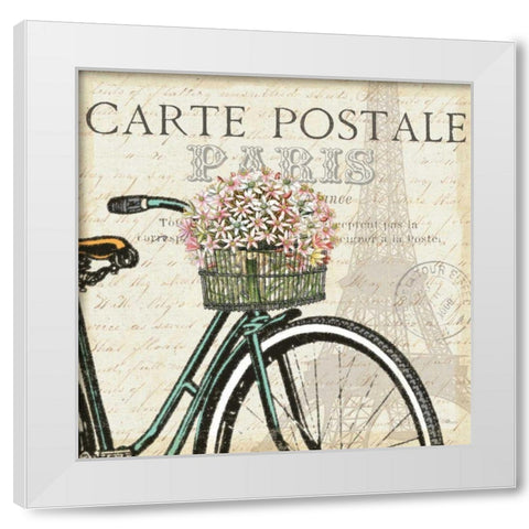 Paris Ride I White Modern Wood Framed Art Print by Pela Studio