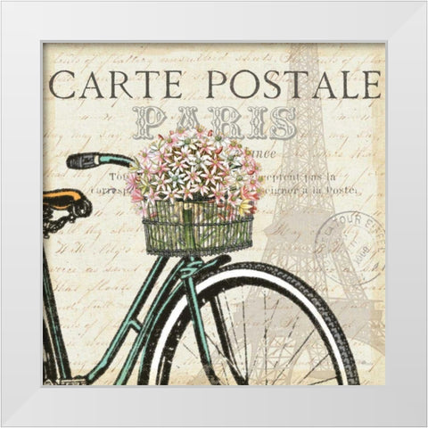 Paris Ride I White Modern Wood Framed Art Print by Pela Studio