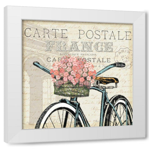 Paris Ride II White Modern Wood Framed Art Print by Pela Studio