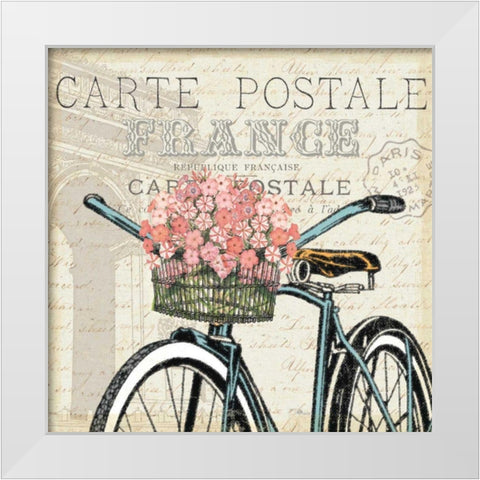 Paris Ride II White Modern Wood Framed Art Print by Pela Studio