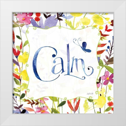 Calm White Modern Wood Framed Art Print by Tavoletti, Anne