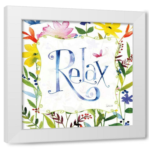 Relax White Modern Wood Framed Art Print by Tavoletti, Anne