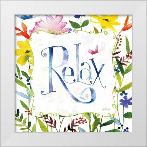 Relax White Modern Wood Framed Art Print by Tavoletti, Anne