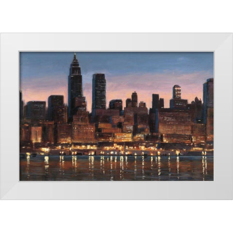 Manhattan Reflection White Modern Wood Framed Art Print by Wiens, James