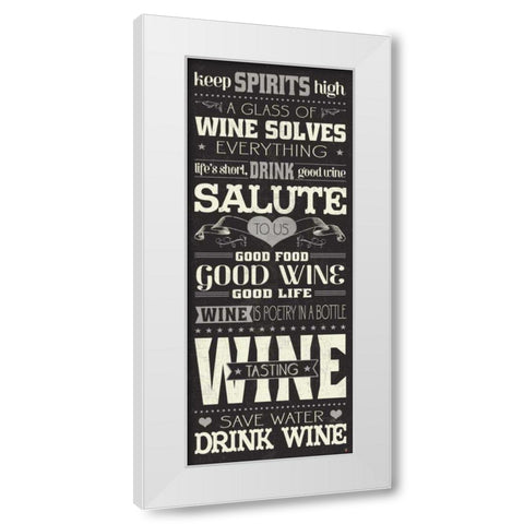Wine Lovers II White Modern Wood Framed Art Print by Pela Studio