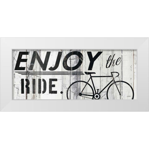 Enjoy the Ride White Modern Wood Framed Art Print by Schick, Mike