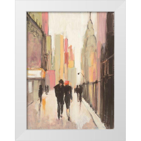 City Stroll White Modern Wood Framed Art Print by Purinton, Julia