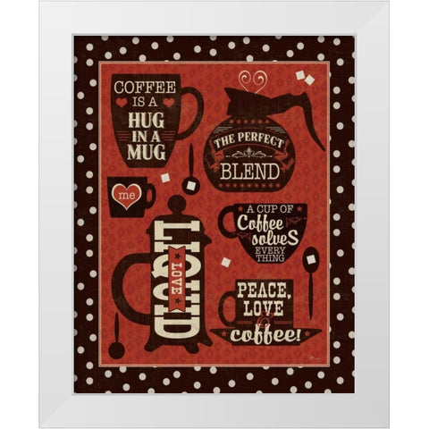 Coffee Talk II  White Modern Wood Framed Art Print by Pela Studio