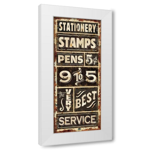 Nine to Five I White Modern Wood Framed Art Print by Pela Studio