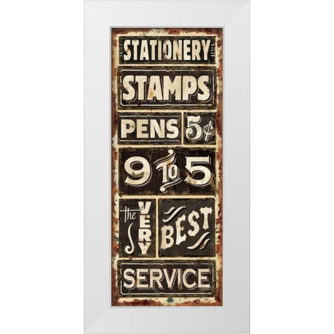 Nine to Five I White Modern Wood Framed Art Print by Pela Studio