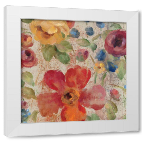 April Rain Flowers II White Modern Wood Framed Art Print by Vassileva, Silvia