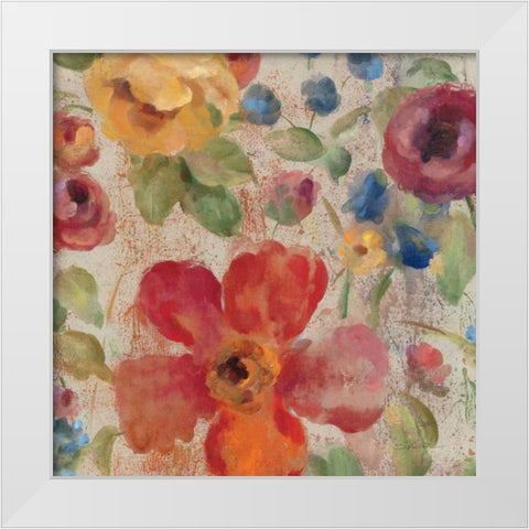 April Rain Flowers II White Modern Wood Framed Art Print by Vassileva, Silvia