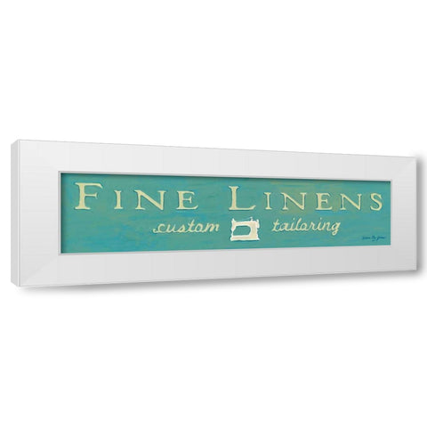 Fine Linens Turquoise White Modern Wood Framed Art Print by Glass, Susan Eby