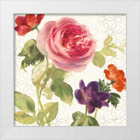 Watercolor Floral IV White Modern Wood Framed Art Print by Nai, Danhui