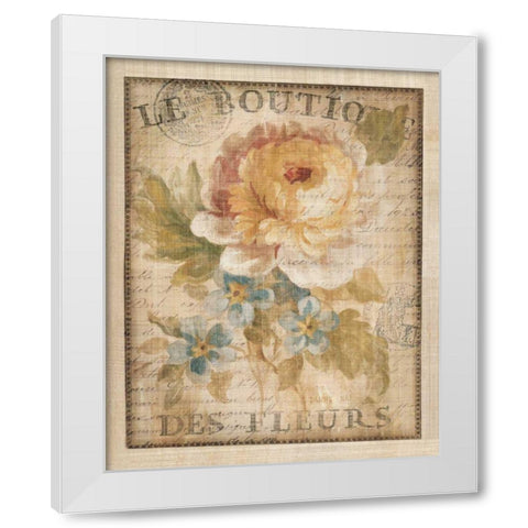 Parisian Flowers I White Modern Wood Framed Art Print by Nai, Danhui