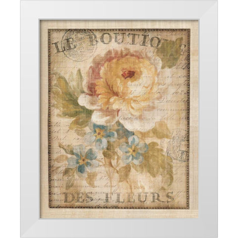 Parisian Flowers I White Modern Wood Framed Art Print by Nai, Danhui