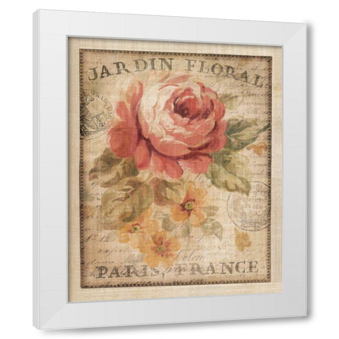 Parisian Flowers II White Modern Wood Framed Art Print by Nai, Danhui