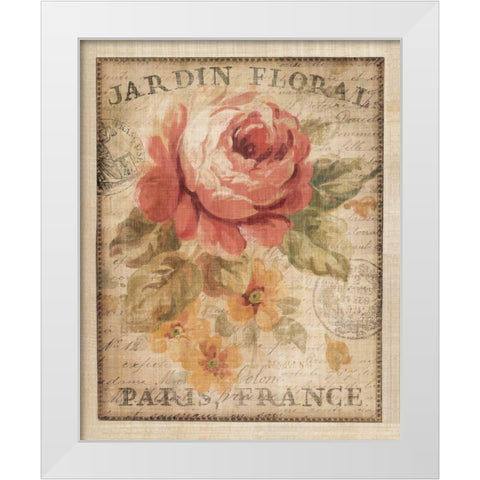 Parisian Flowers II White Modern Wood Framed Art Print by Nai, Danhui