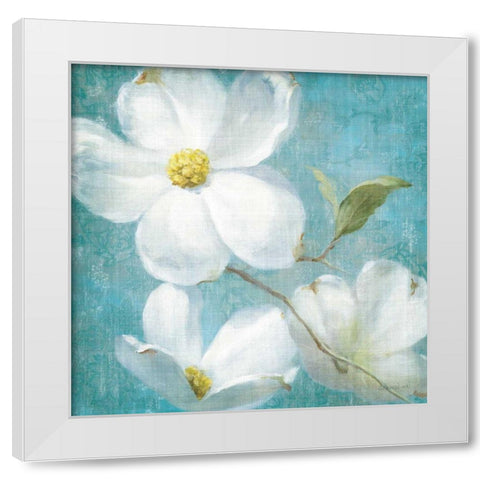 Indiness Blossom Square Vintage IV White Modern Wood Framed Art Print by Nai, Danhui