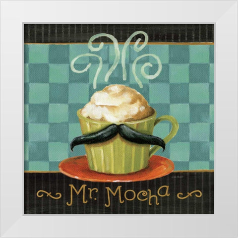Cafe Moustache V Square White Modern Wood Framed Art Print by Audit, Lisa