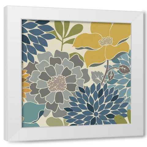 Modern Bouquet Square White Modern Wood Framed Art Print by Pela Studio