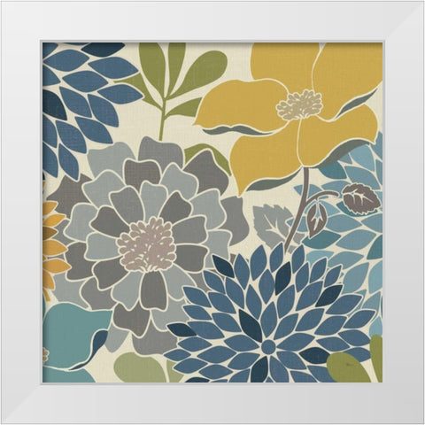 Modern Bouquet Square White Modern Wood Framed Art Print by Pela Studio
