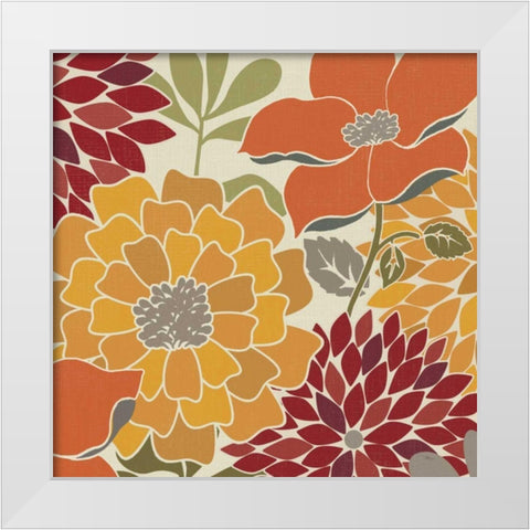 Modern Bouquet Spice Square White Modern Wood Framed Art Print by Pela Studio