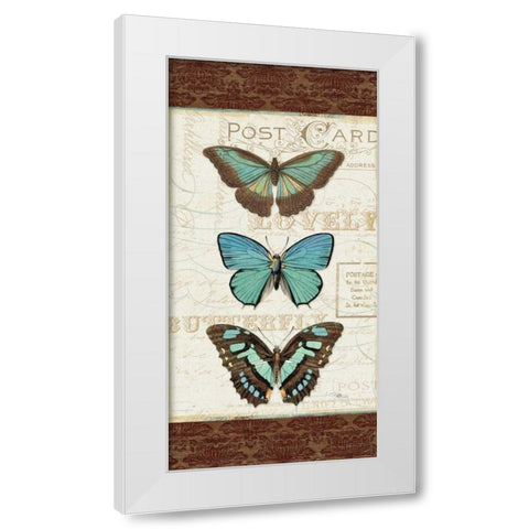 Papillons I White Modern Wood Framed Art Print by Pela Studio