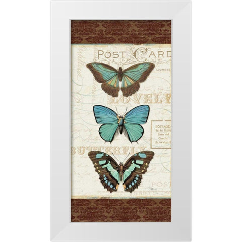 Papillons I White Modern Wood Framed Art Print by Pela Studio