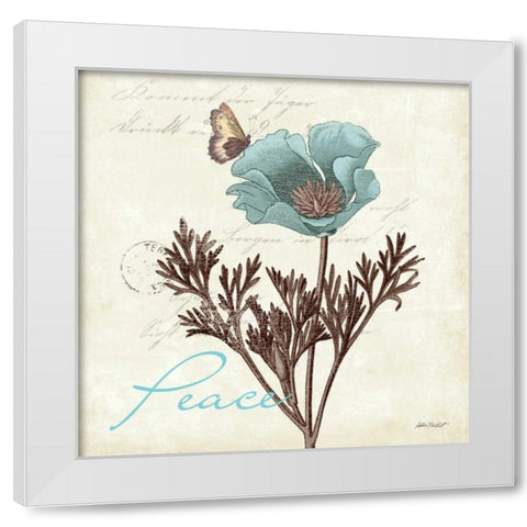 Touch of Blue IPeace White Modern Wood Framed Art Print by Pertiet, Katie