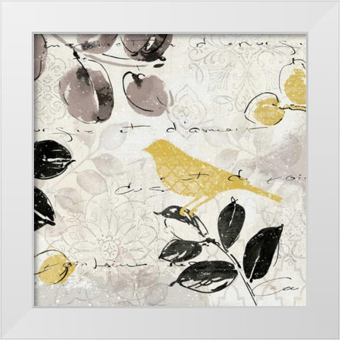 Plume and Motif II White Modern Wood Framed Art Print by ERR, Pela