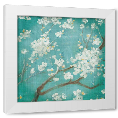 White Cherry Blossoms I White Modern Wood Framed Art Print by Nai, Danhui