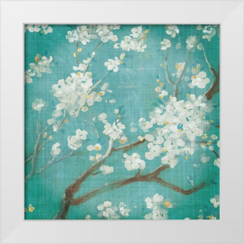 White Cherry Blossoms I White Modern Wood Framed Art Print by Nai, Danhui