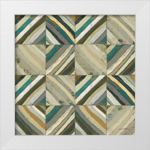 The Center I Abstract Turquoise White Modern Wood Framed Art Print by Warrick, Cheryl