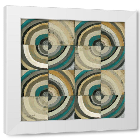 The Center II Abstract Turquoise White Modern Wood Framed Art Print by Warrick, Cheryl