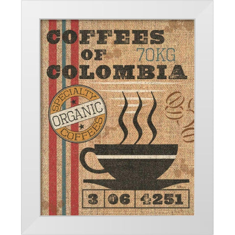 Coffee Sack I White Modern Wood Framed Art Print by Pela Studio