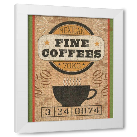 Coffee Sack III White Modern Wood Framed Art Print by Pela Studio