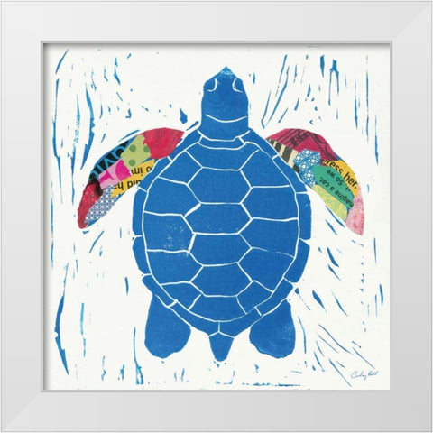 Sea Creature Turtle Color White Modern Wood Framed Art Print by Prahl, Courtney