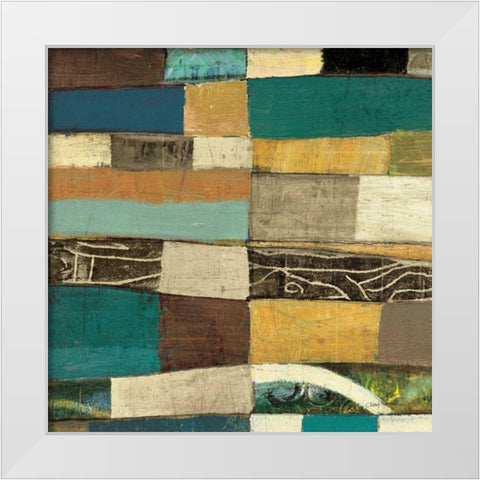 Eileen IV Blue  White Modern Wood Framed Art Print by Warrick, Cheryl