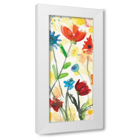 Sarahs Garden Panel I White Modern Wood Framed Art Print by Warrick, Cheryl