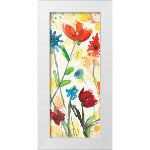 Sarahs Garden Panel I White Modern Wood Framed Art Print by Warrick, Cheryl
