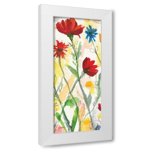 Sarahs Garden Panel II White Modern Wood Framed Art Print by Warrick, Cheryl