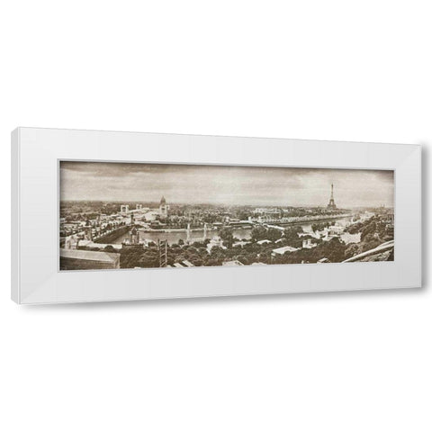 Paris Panorama White Modern Wood Framed Art Print by Wild Apple Portfolio