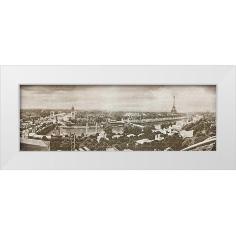 Paris Panorama White Modern Wood Framed Art Print by Wild Apple Portfolio