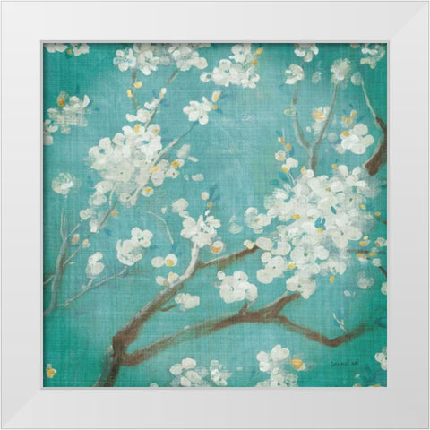 White Cherry Blossoms I White Modern Wood Framed Art Print by Nai, Danhui