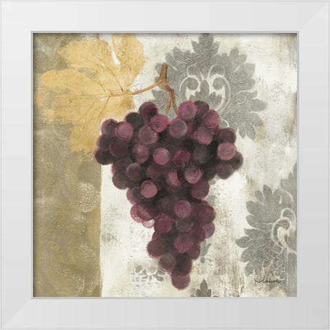 Acanthus and Paisley With Grapes  I White Modern Wood Framed Art Print by Hristova, Albena